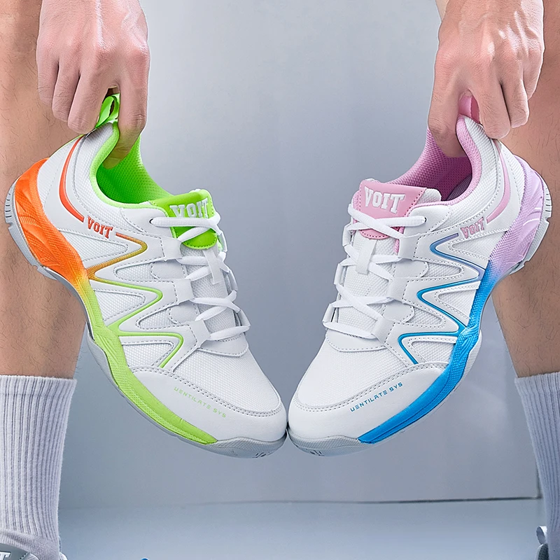 

2025 Professional Unisex Lightweight Table Tennis Shoes Shock-Absorbing Breathable Mesh Slip-Resistant Training Sneakers