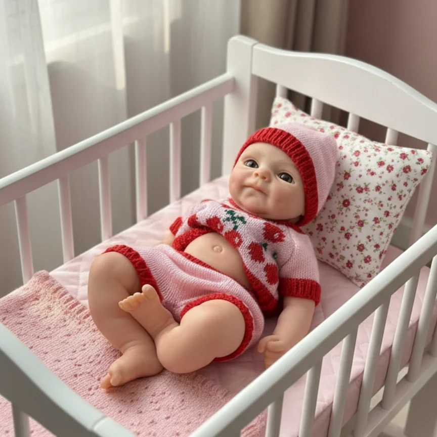 1 Uds./33cm Coco boca abierta Bebe Reborn muñeca de silicona para niña con piel pintada en 3D lavable suave al tacto muñeca de silicona para recién nacido