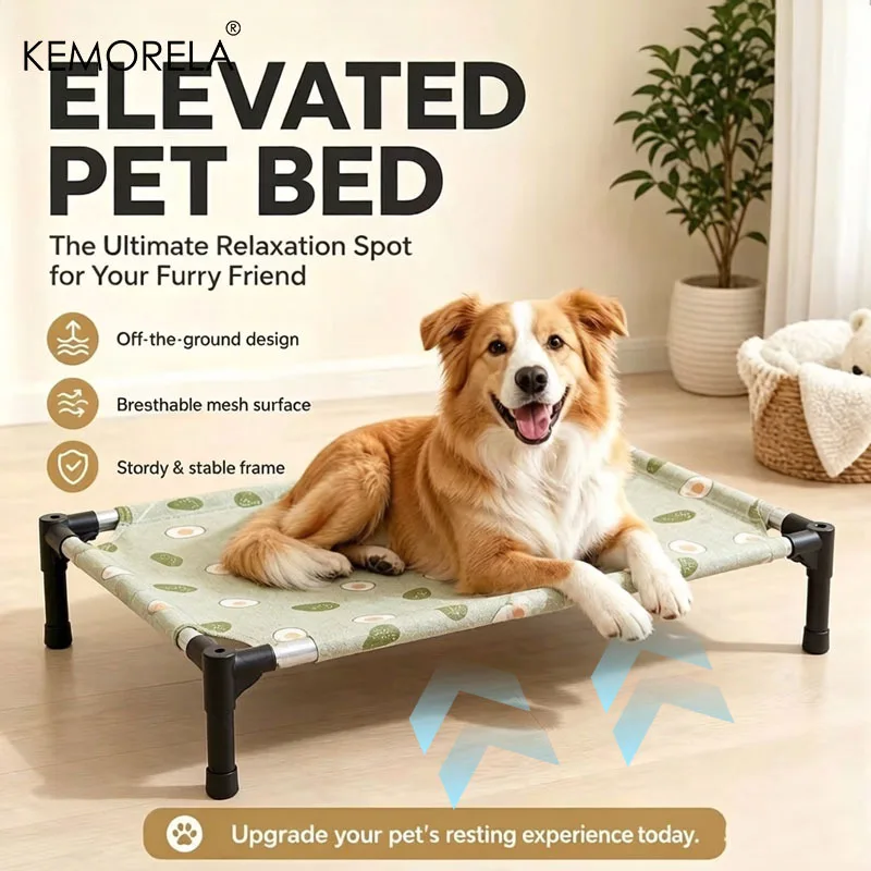 Elevated Pet Cot for Small to Medium Dogs Off Ground Design Suitable for All Seasons Dog Bed Cat Bed Cooling Mat