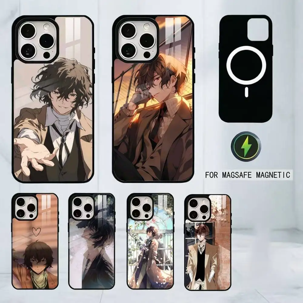 

Anime B-Bungo Stray Dogs Dazai Osamu Phone Case For iPhone17,16,15,14,13,12,11 Plus,Pro Magnetic For Magsafe Wireless Charging