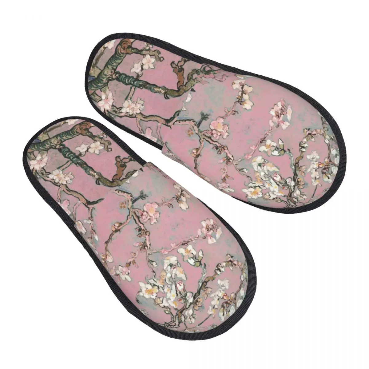 

Гостевые тапочки с миндальным принтом Винсента Ван Гога для ванной комнаты, женские домашние тапочки с цветочным миндальным деревом на заказ