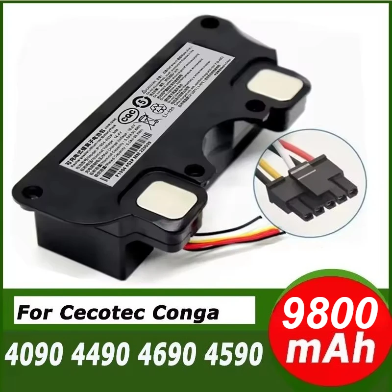 

14.4V/14.8V 9800mAh Robot Vacuum Cleaner Battery 18650 for CECOTEC CONGA 4090 4490 4590 4690 Battery Spare Parts Accessories