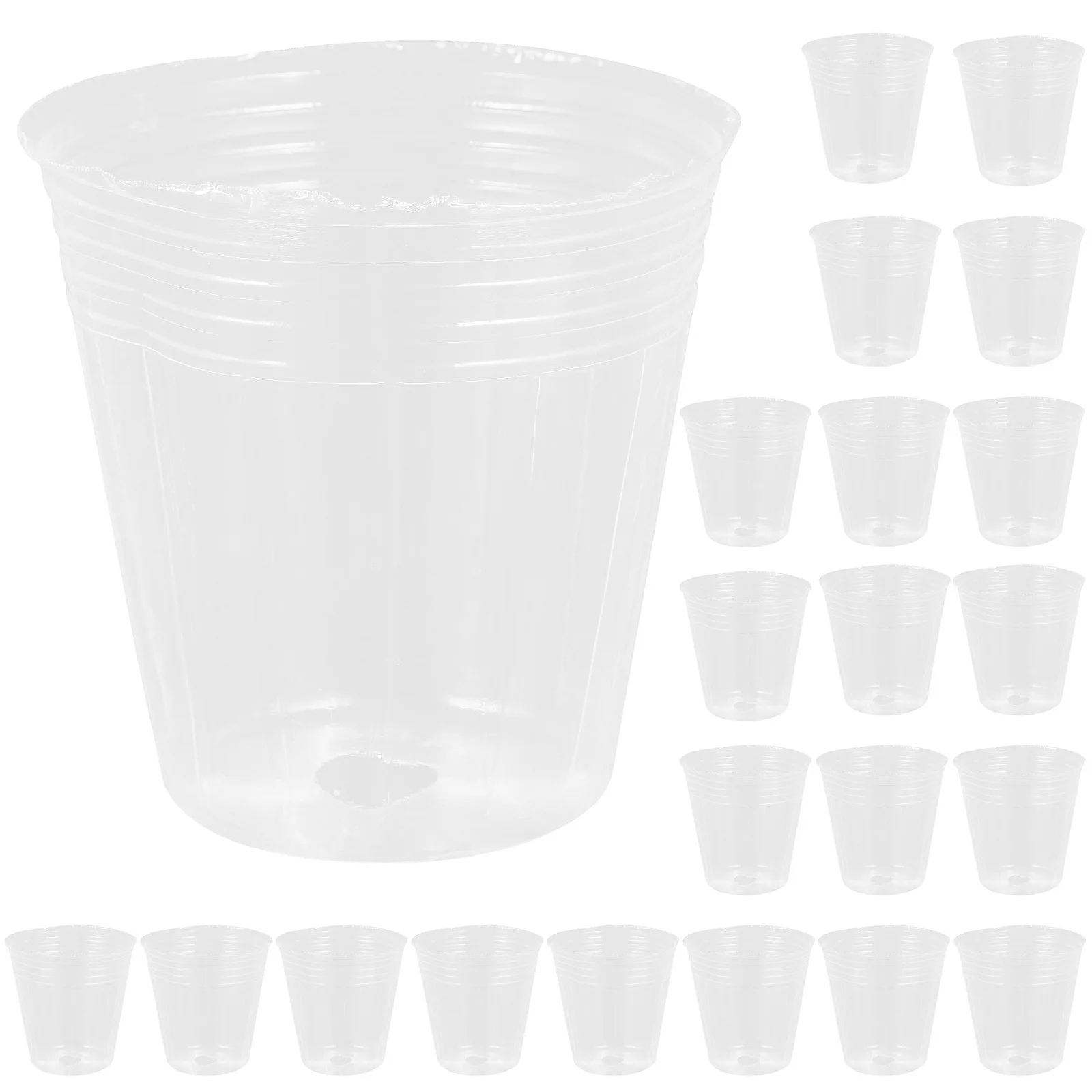 50pcs Seedling Plastic Nursery Pots For Plants Clear Flower With Drainage Holes Small Garden Plant Containers For
