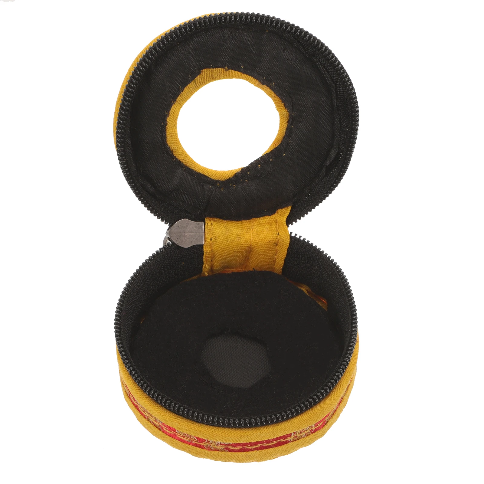

Handmade Bell Bag 7.5cm Small Finger Cymbals Pouch Zipper Sleeve Protector Container Chime Finger Cymbals Bag Carry Gift
