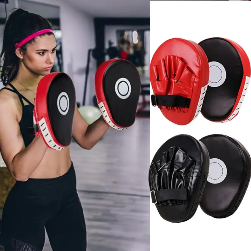 2Pcs PU Leder Gebogene Boxen Hand Ziel Reißfestigkeit Gute Rebound Taekwondo Treten Ziel Leichte Verdickt