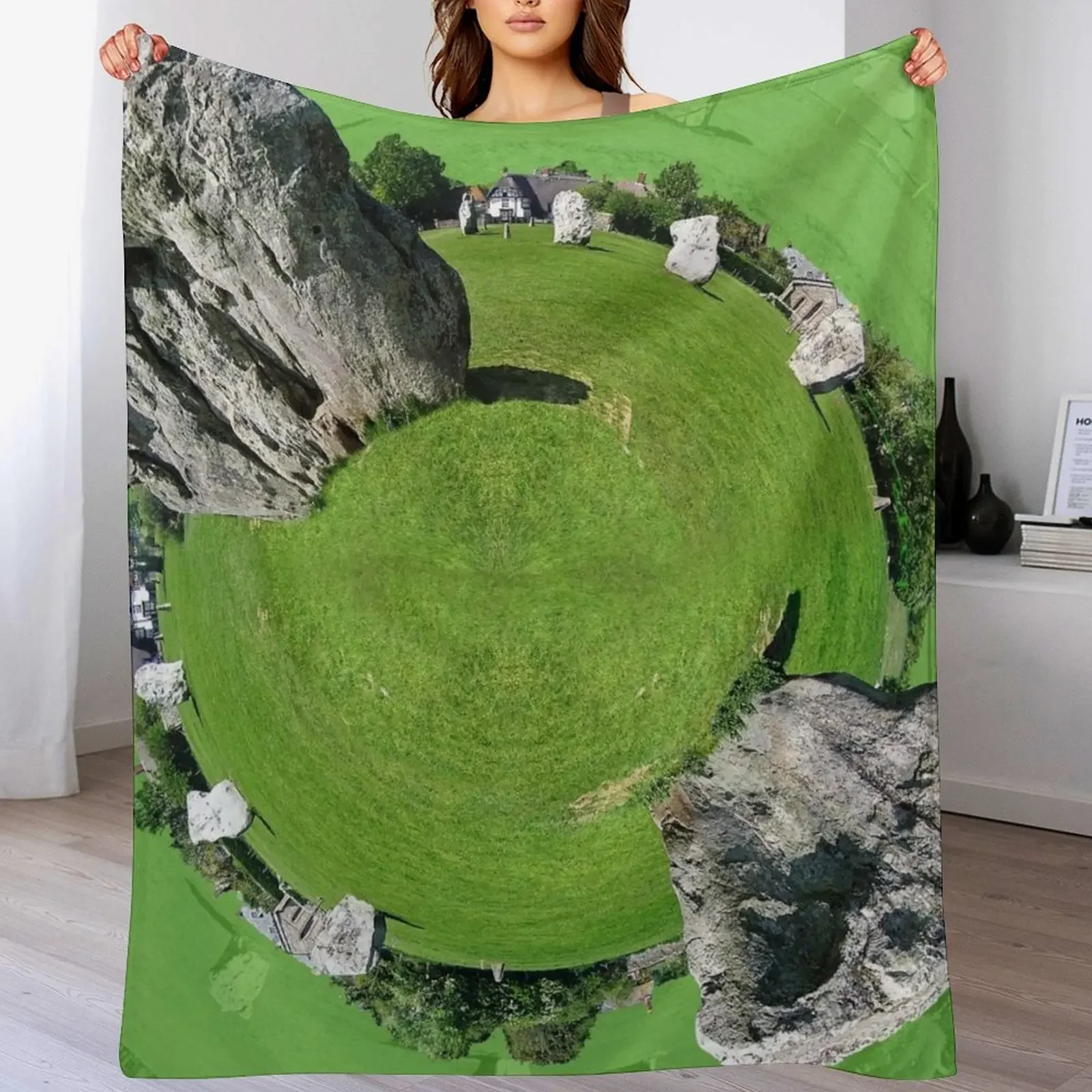 AVEBURY STONE CIRCULAR Throw Blanket Color Fast Cozy Throw Blanket