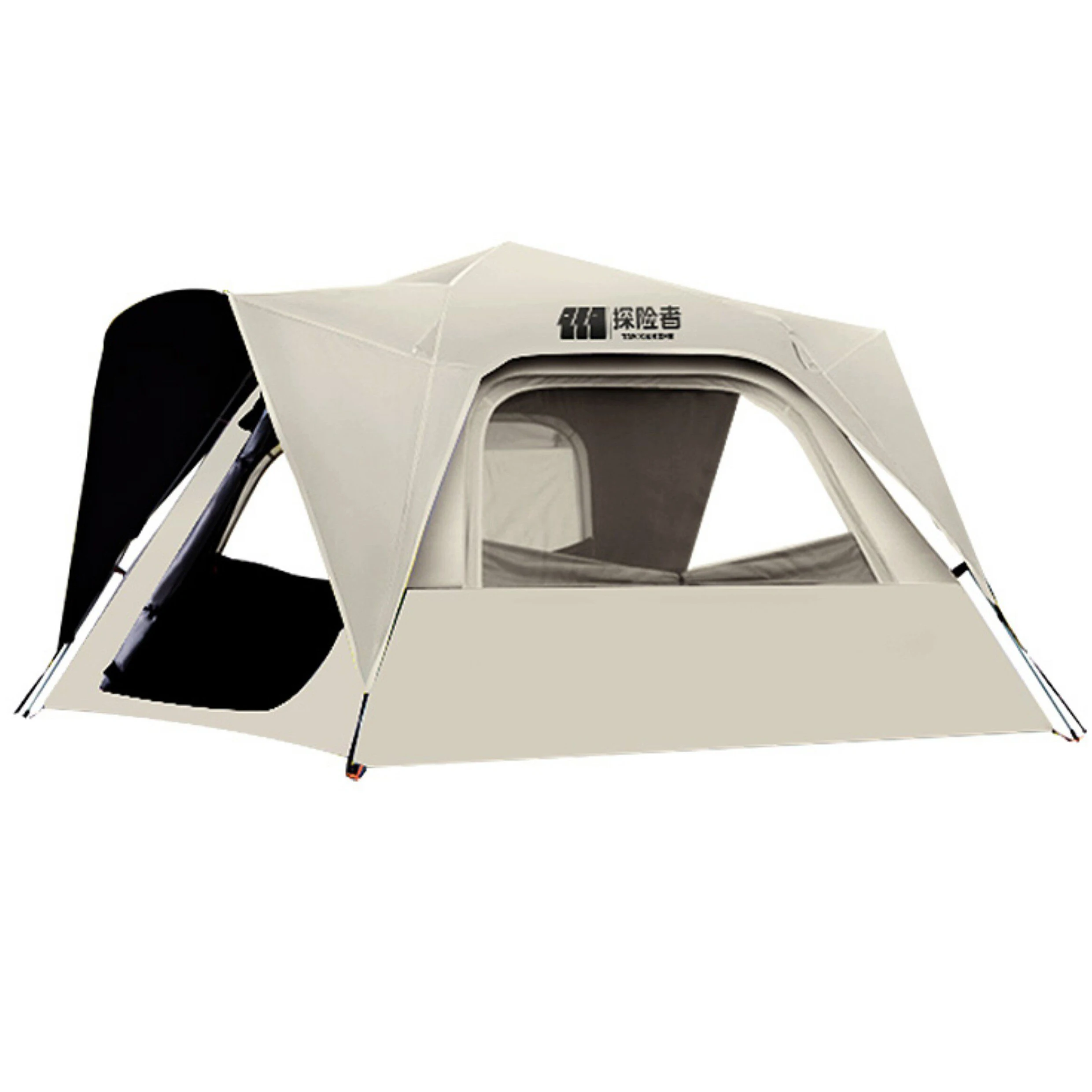 Outdoor Camping Tent Automatic Pop Up Waterproof Black Coated Sunshade Large Travel Tent for Hiking Picnic Backpacking
