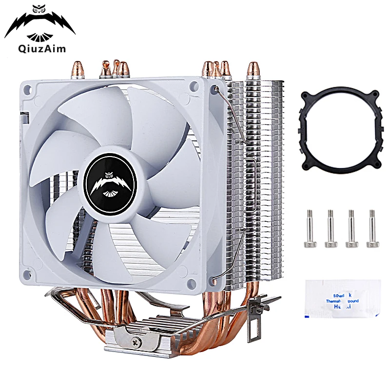 

QiuzAim Radiator Fan Computer CPU Cooler Fan 4 Heat Pipe Processor Efficient Air-Cooled Installing LGA2011 x79 x99 AMD am3 am4