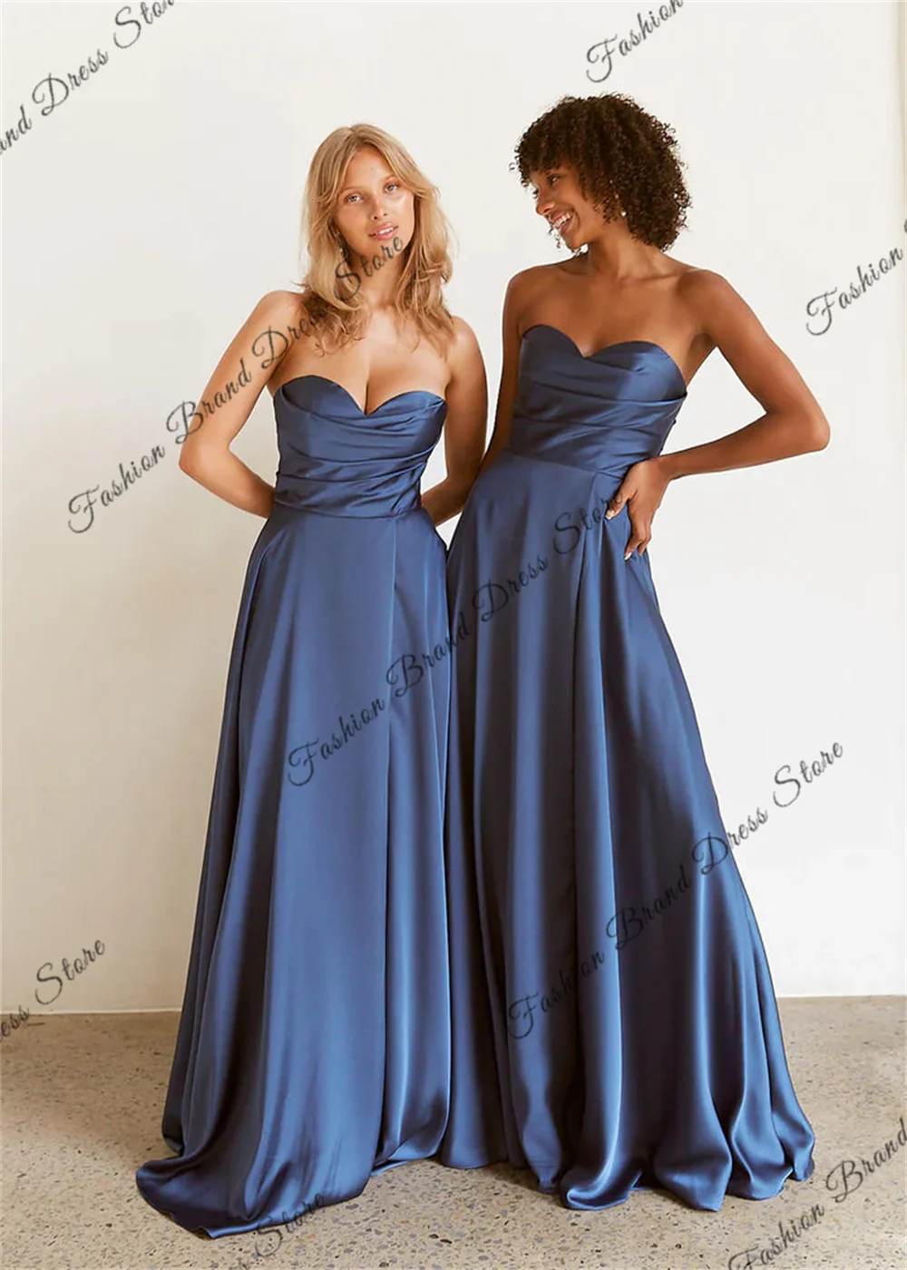 Elegant Satin Sweetheart Pleated Corset Prom Dresses Sleeveless Backless Formal Evening Party A-line Long Bridesmaid Gowns 2024