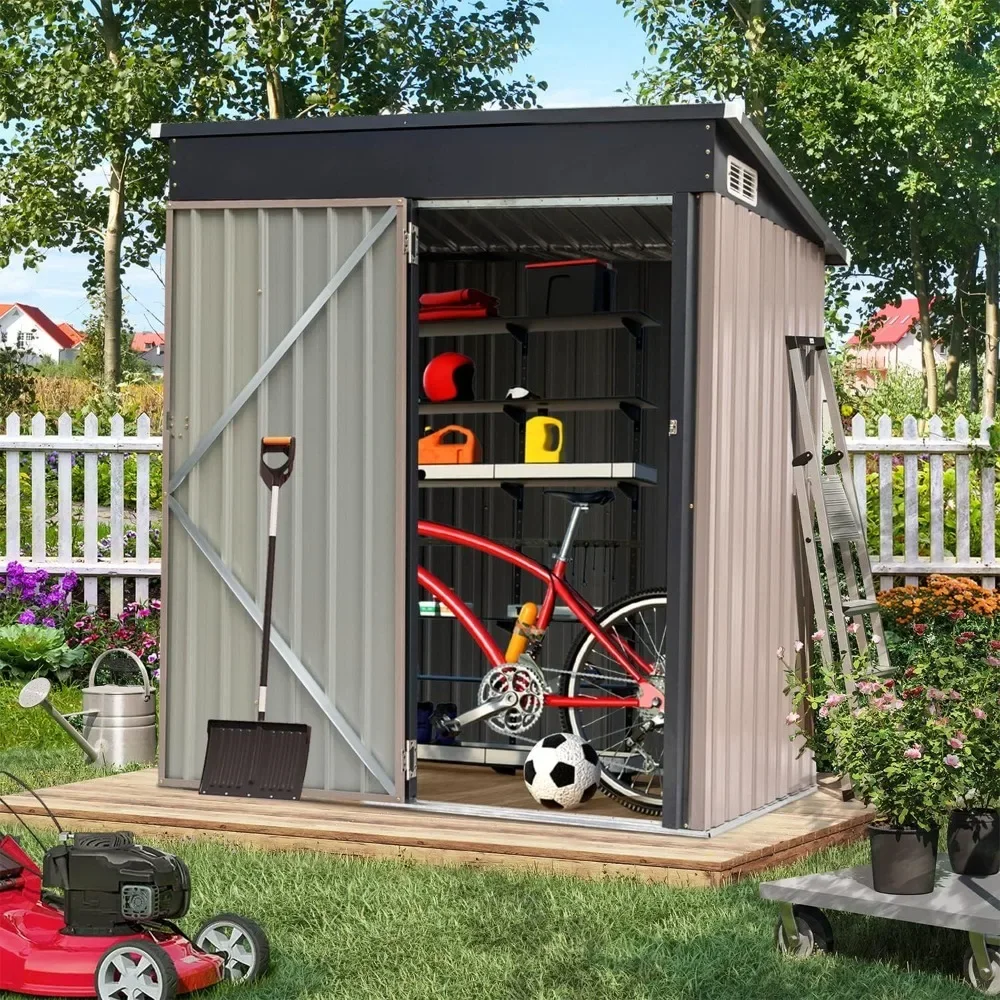 Outdoor Storage Sheds, 5ft X 3ft Garden Sheds & Outdoor Storage, Metal Utility Storage House, Tool Shed House Garden