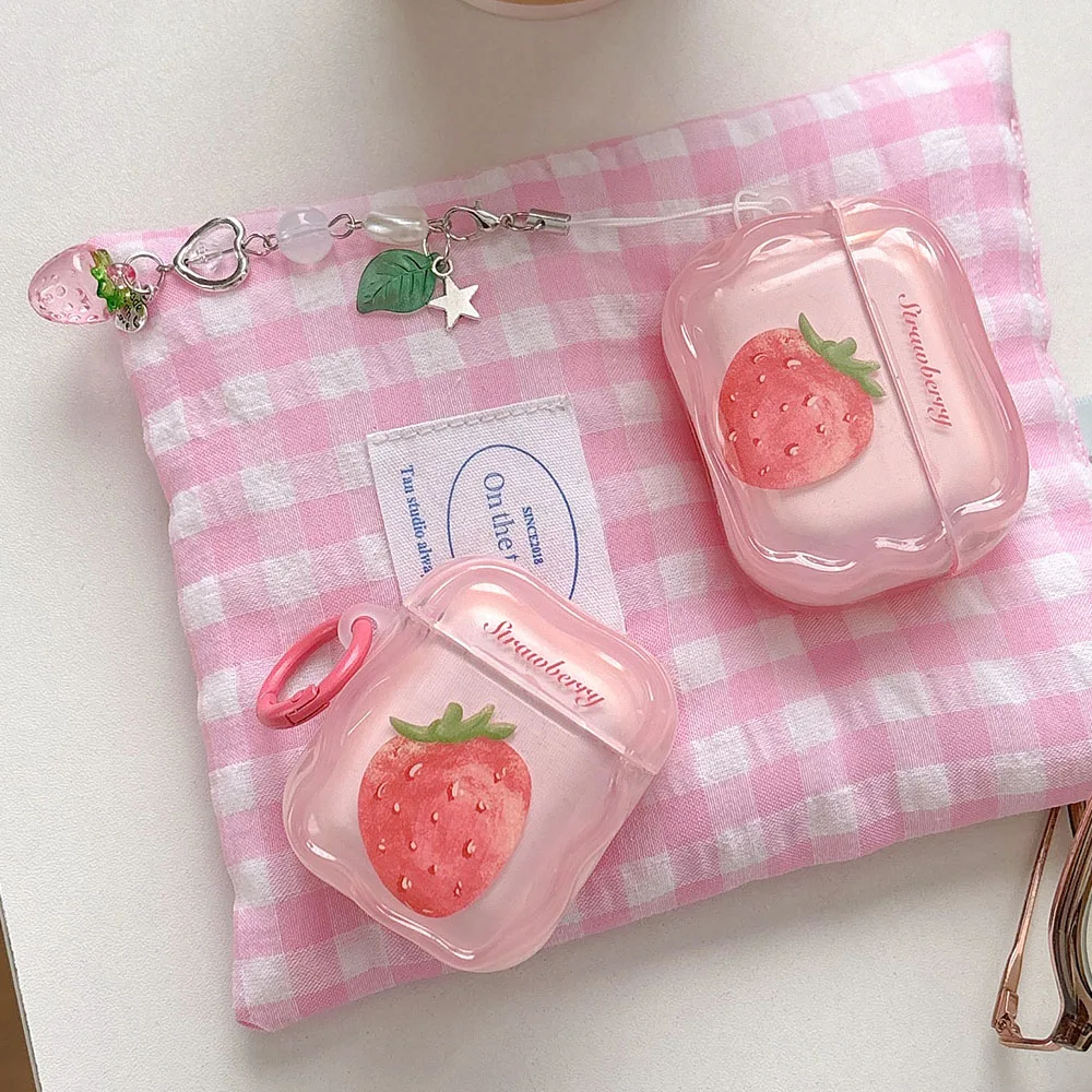 Custodia Airpods4 Rosa Fragola Per Airpods Pro3 Pro 2 3 Air Pod Airpod Pro2 Con Portachiavi Custodia Protettiva Per Cuffie Bluetooth