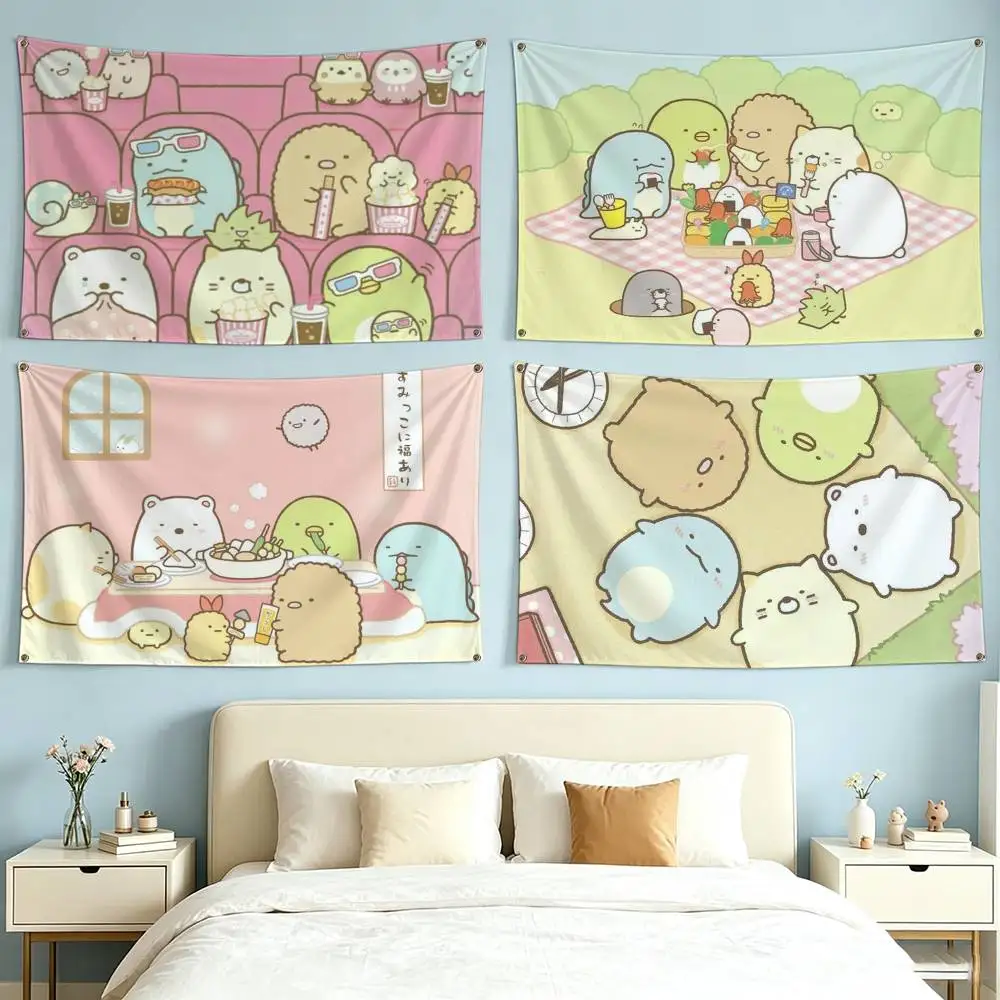 Cartoon Sumikko Gurashi Cool Flags for Bedrooms Home Decor Items Outdoor Decors Garage Decoration Flaga
