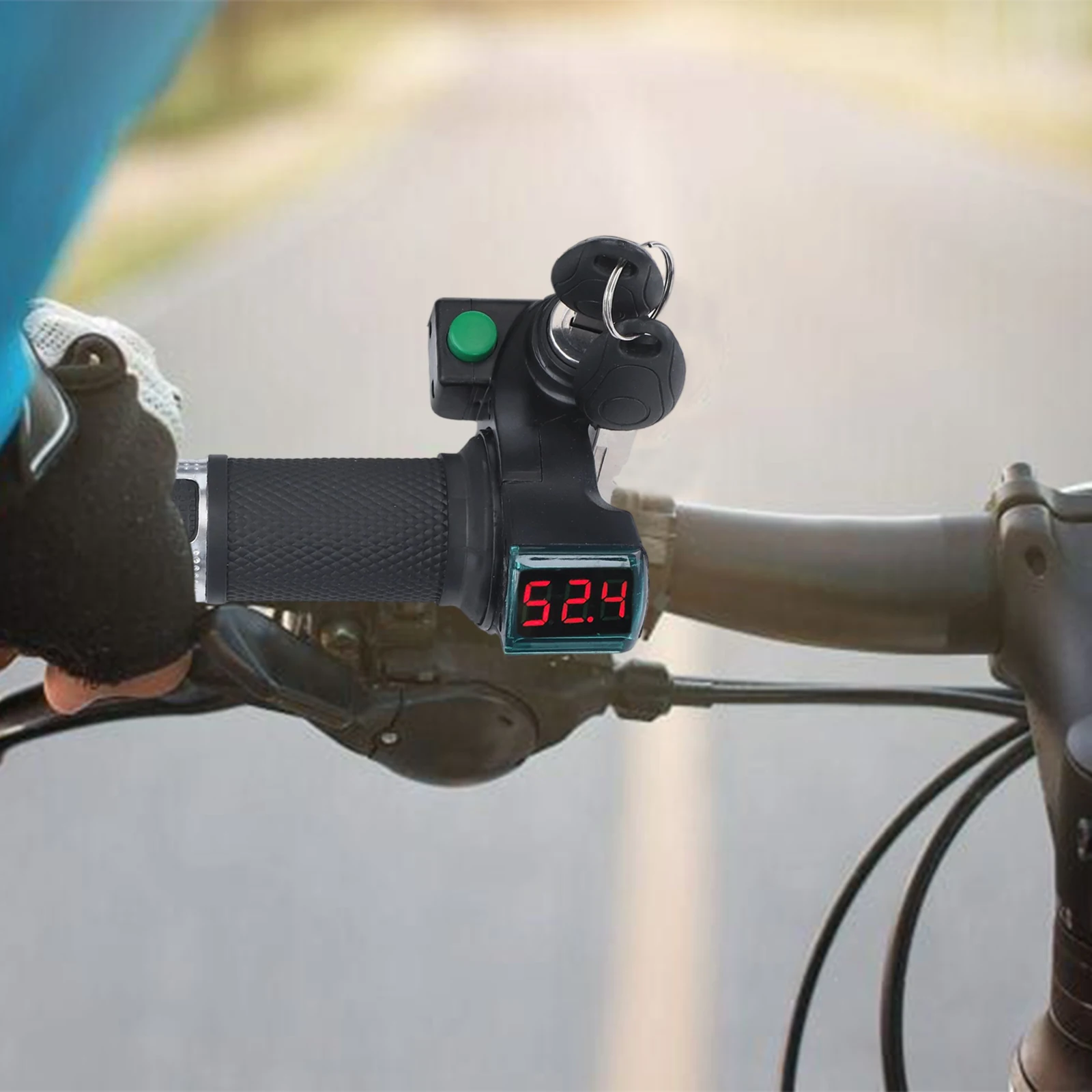 E-Bike スロットルグリップ Ebike ハンドルバー ツイストスロットルグリップ LCD ディスプレイ スロットルグリップ 新品 高品質 新入荷