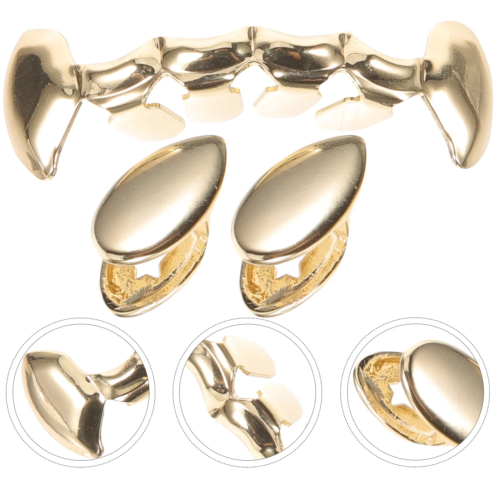 

1 комплект, золотой зуб, набор зубов в стиле хип-хоп, искусственные грили для рта, костюм на Хэллоуин, вечерние аксессуары для косплея, модный реквизит для стоматологии