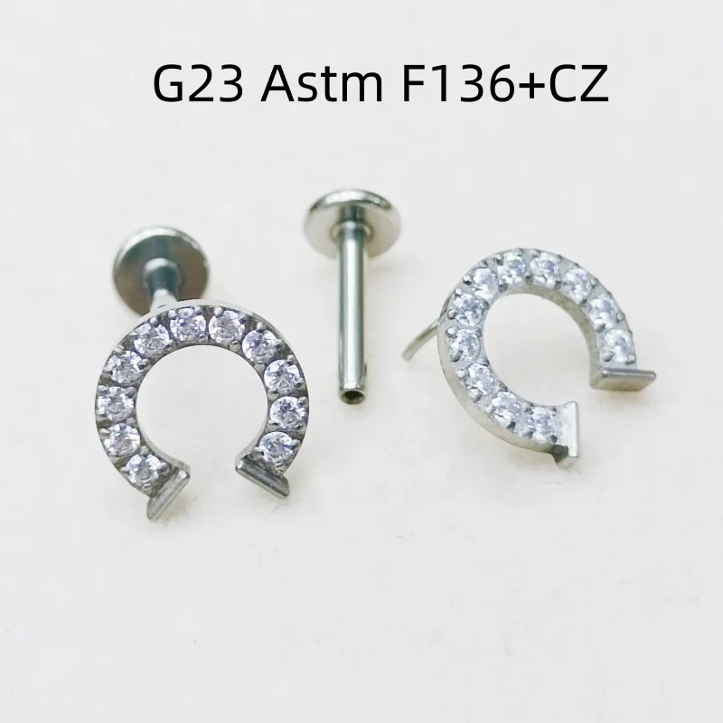 10pcs Body Jewelry G23 Titanium Astm F136 Lip Labret Bar Ear Helix Tragus Rook Barbells Stud Piercing Jewelry Push In Styl