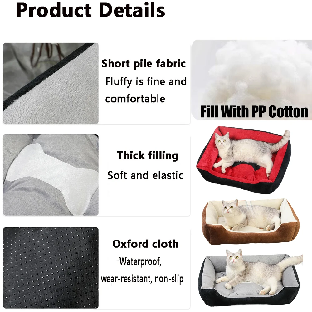 Picture 5: Bed for Cats Plush Cat Nest Kennel All Season Washable Dogs Sofa Winter Warm Thickened Kittens Bed XXS-XL Кровать Для Кошек Кот