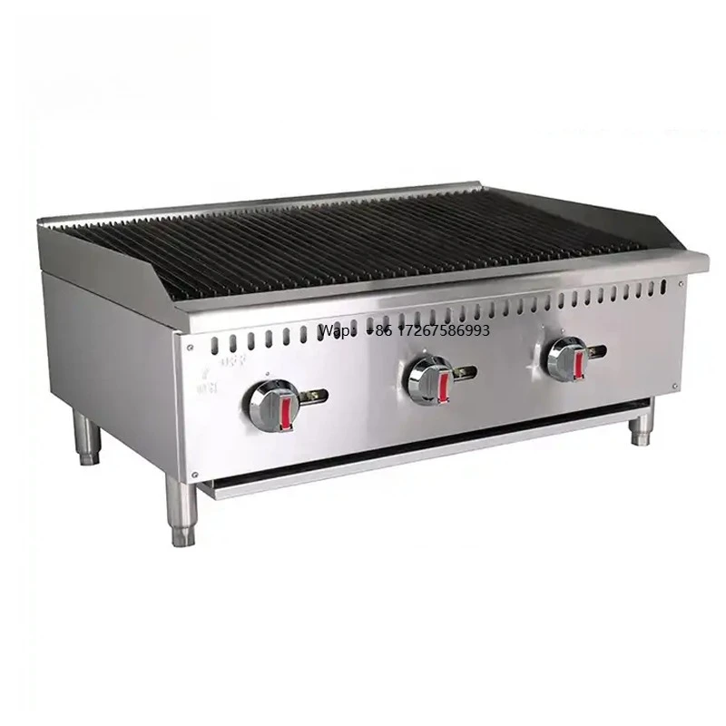 

ETL Certificate Commercial Catering Equipment Steaks 36" Gas Countertop Briquette Gas Charbroiler Barbeque Grill for Restaurant