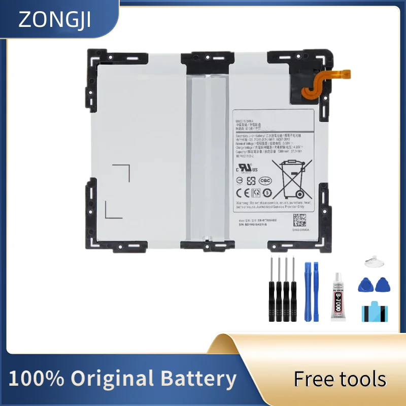 

New Battery EB-BT595ABE 7300mAh Replacement Tablet Battery For Galaxy Tab A2 10.5 SM-T590 SM-T595 T590 T595 +Tools