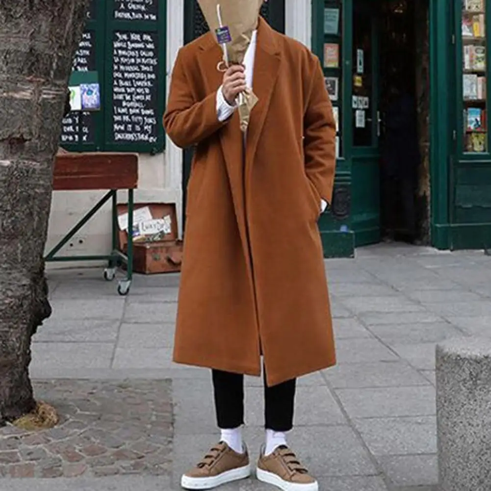 Abrigo de hombre de moda suelto Casual elegante Otoño Invierno abrigo de manga larga para un look de oficina fuera de servicio