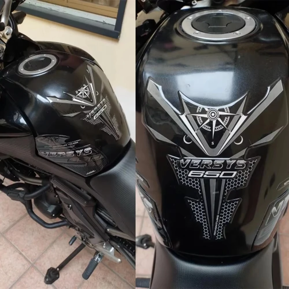 For Kawasaki Versys 650 LT 650LT moto Stickers Fuel Oil Tank Pad Tankpad Gas Kit Knee Protector Adventure Decals view 2