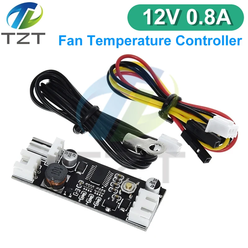 Diyzt dc 12v pwm controlador de velocidade do ventilador regulador de velocidade 2-3 fios interruptor de controle de temperatura do computador para pc cpu cooler ventilador alarme