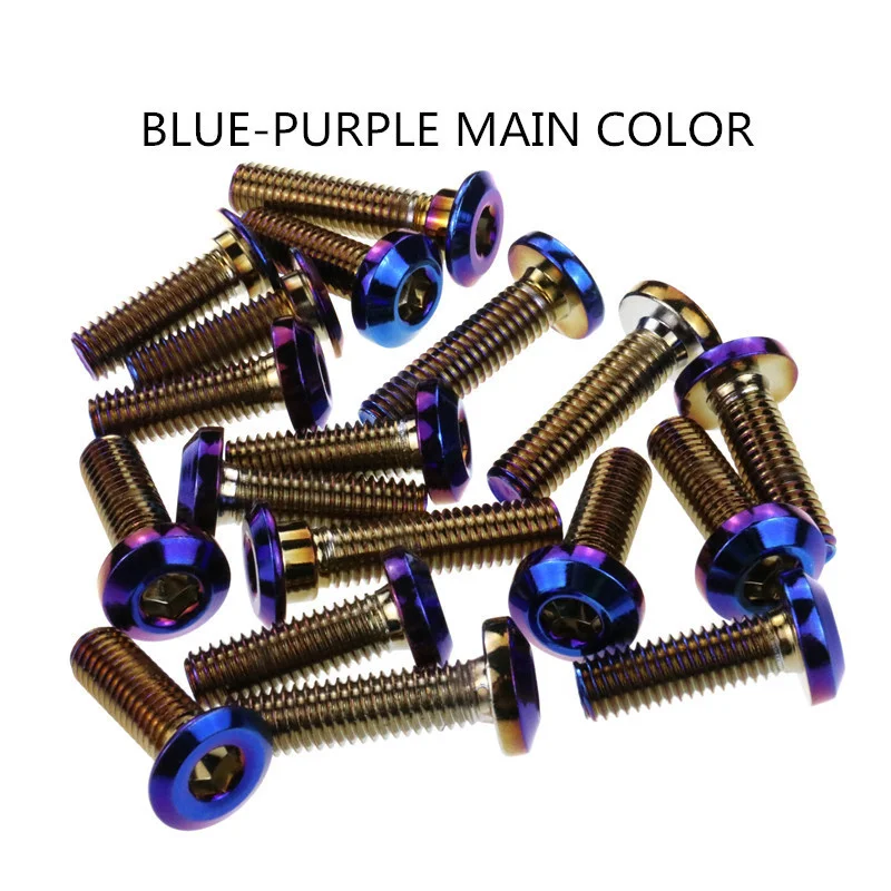 10 Pieces Motorcycle Rotor / Brake Disc Screws Bolts Plating Color M8*1.25mm*25mm/35mm For Honda Yamaha Kawasaki Suzuki Ornament