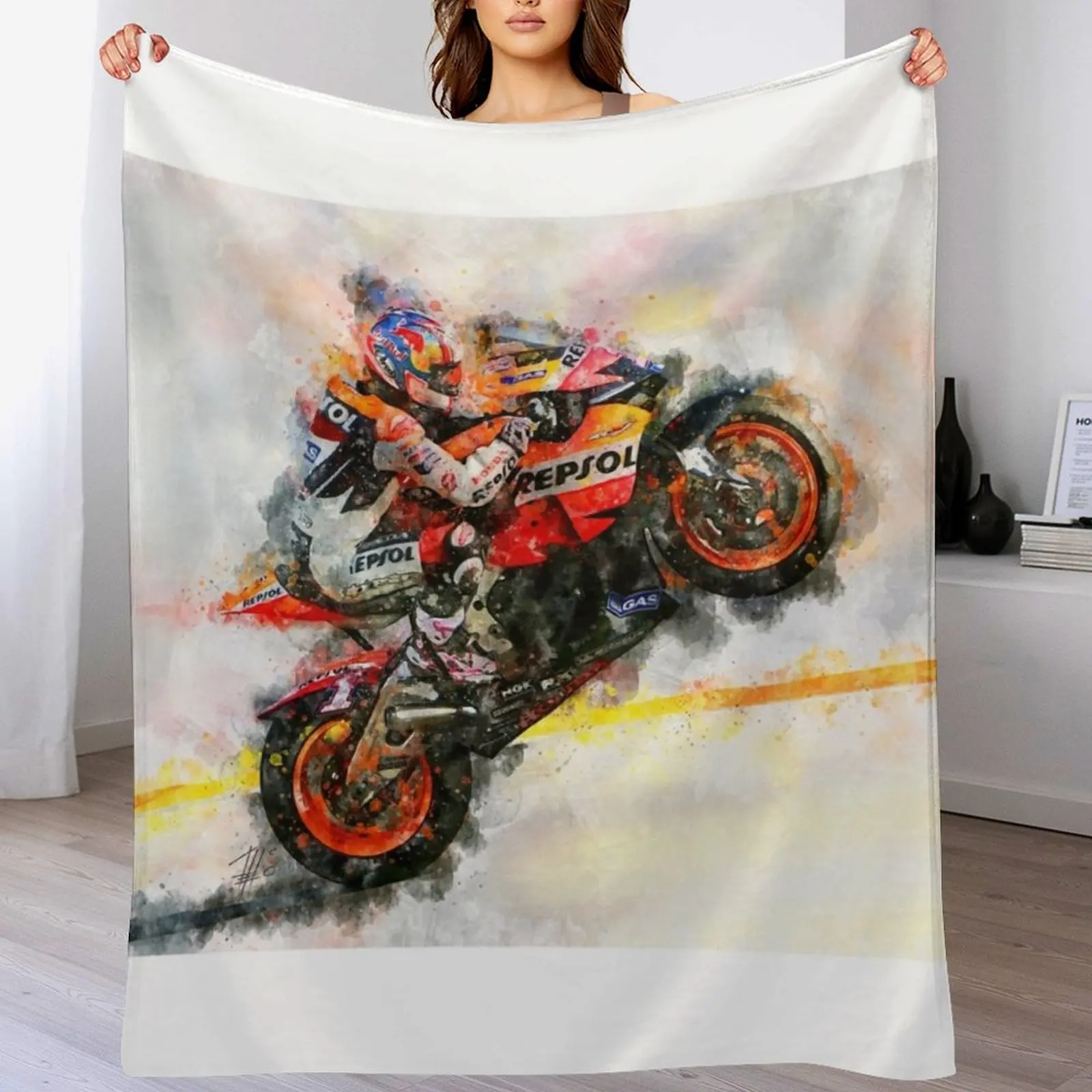 

New Nicky Hayden Throw Blanket Plush Summer Thermal Comforter Blankets