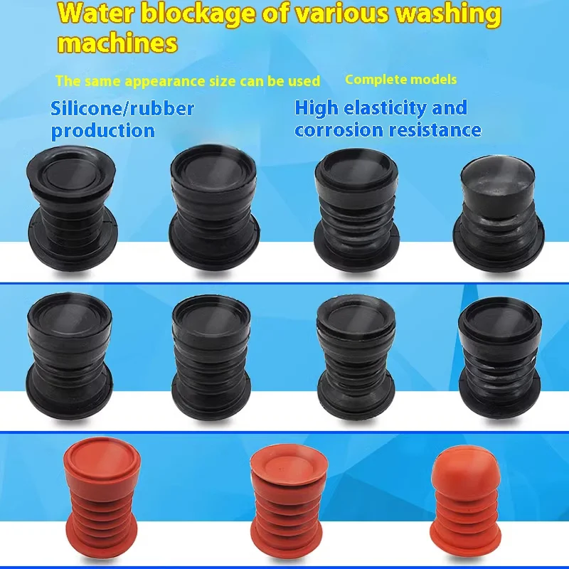 Semi-automatic dual-cylinder washing machine water seal rubber gasket accessories, multiple models available, rubber drain valve