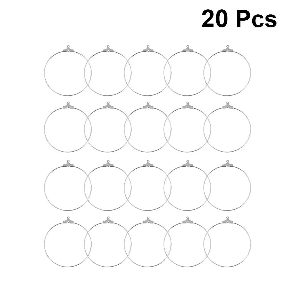 

20 Pcs Stainless Steel Circle Ring Earrings Lightweight Durable Jewelry Accessories Pendant DIY Keychain Bracelet Gifts