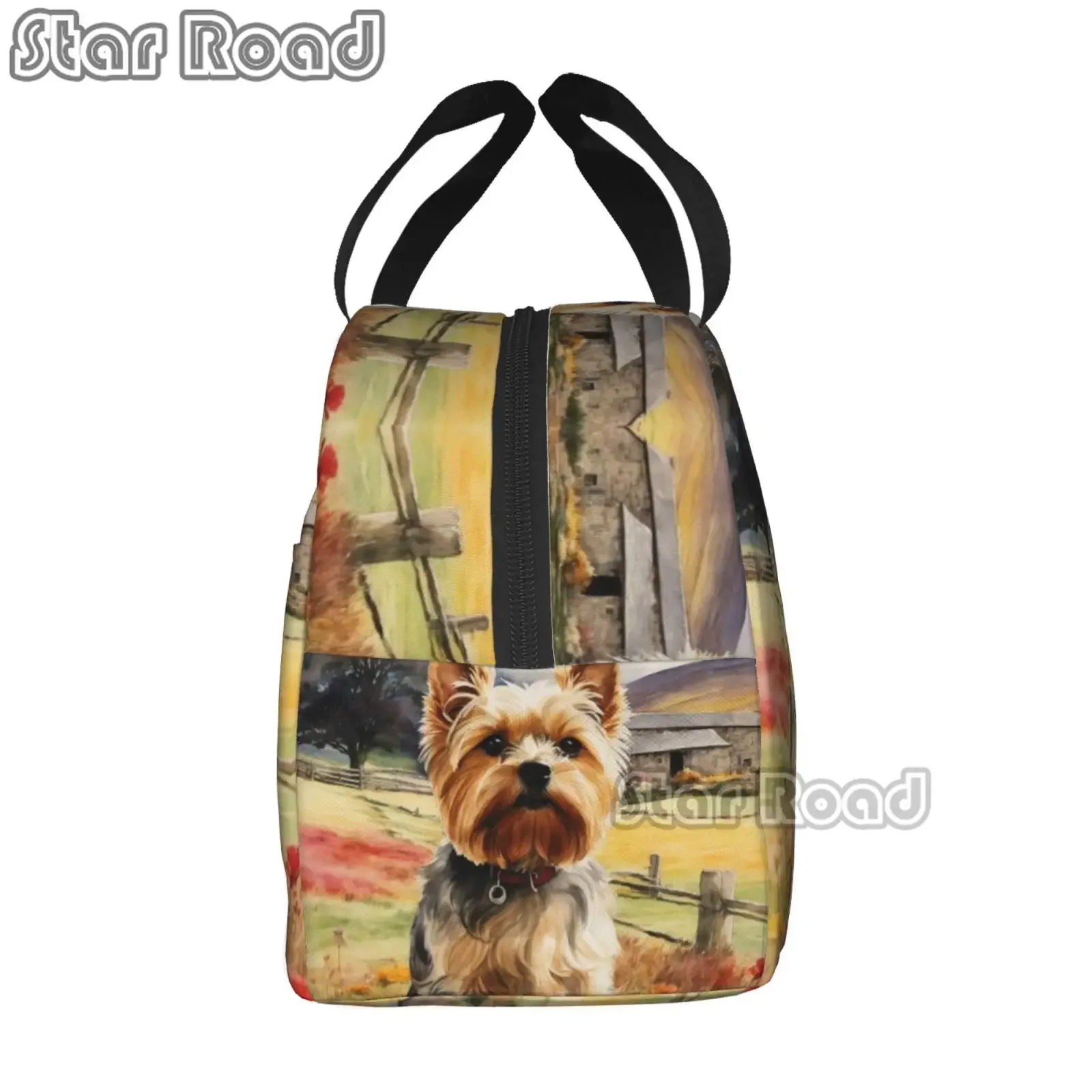 Yorkshire Terrier Lunch Bag Insulated Reusable Lunch Box Thermal Tote Bag Container Cooler Bag for Women Men Travel Picnic Work