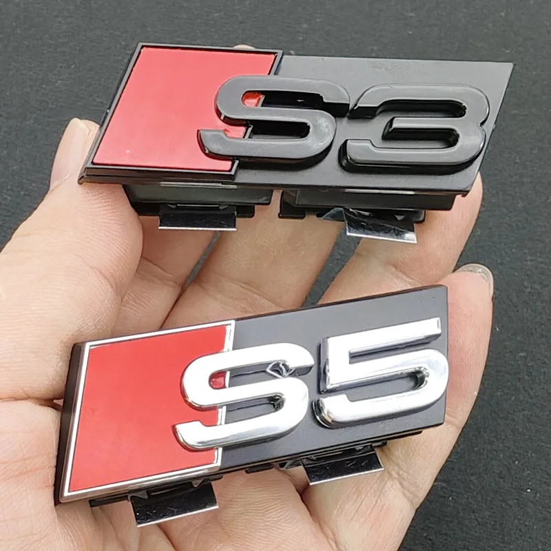 ثلاثية الأبعاد ABS S3 S4 S5 S6 S7 S8 شعار سلع السيارات شعار الجبهة شواء الجبهة هود شارة مصبغة مشبك لأودي اكسسوارات الديكور السيارات