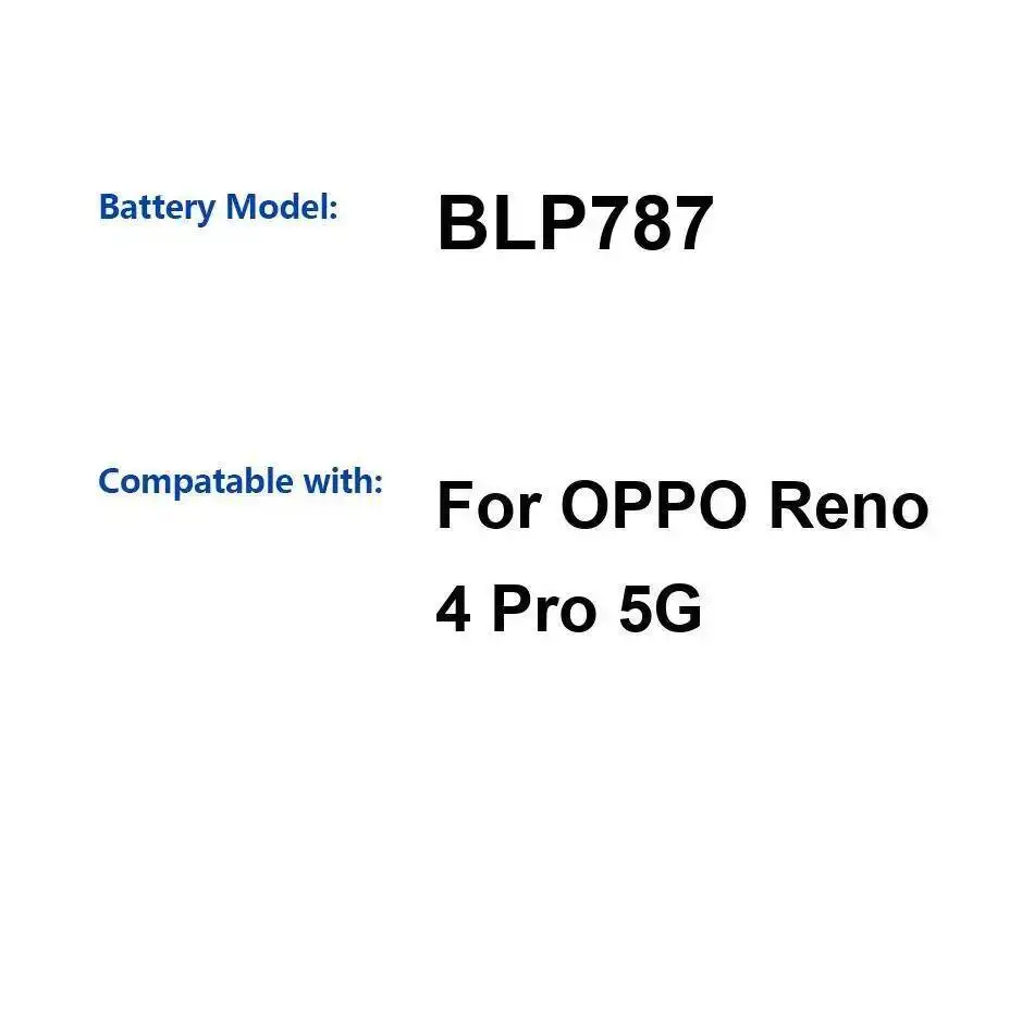 

2000Mah Reliable Power Supply BLP787 Mobile Phone Battery For Oppo Reno 4 Pro 5G