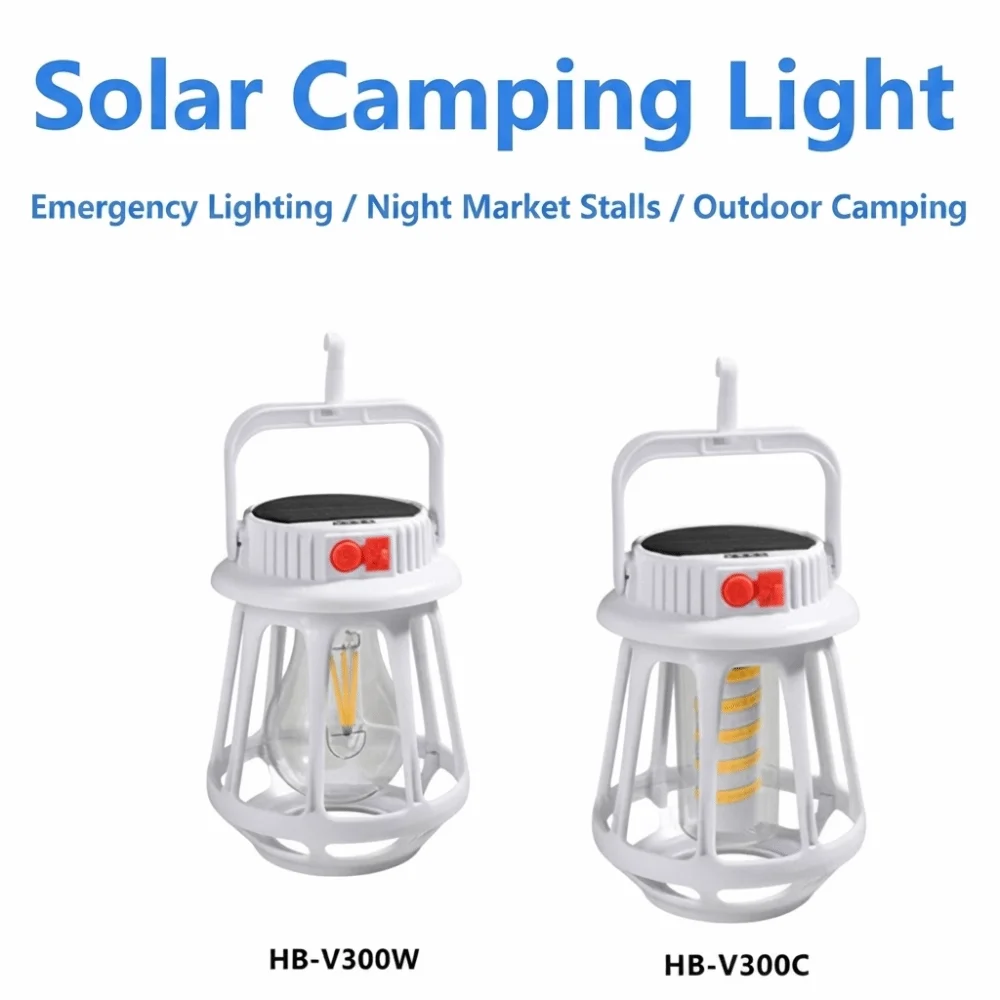 LED Light Solar Powered Light IP55 Waterproof Ultra Bright Rechargeable Light Handheld Design Multi Functional Camping Light
