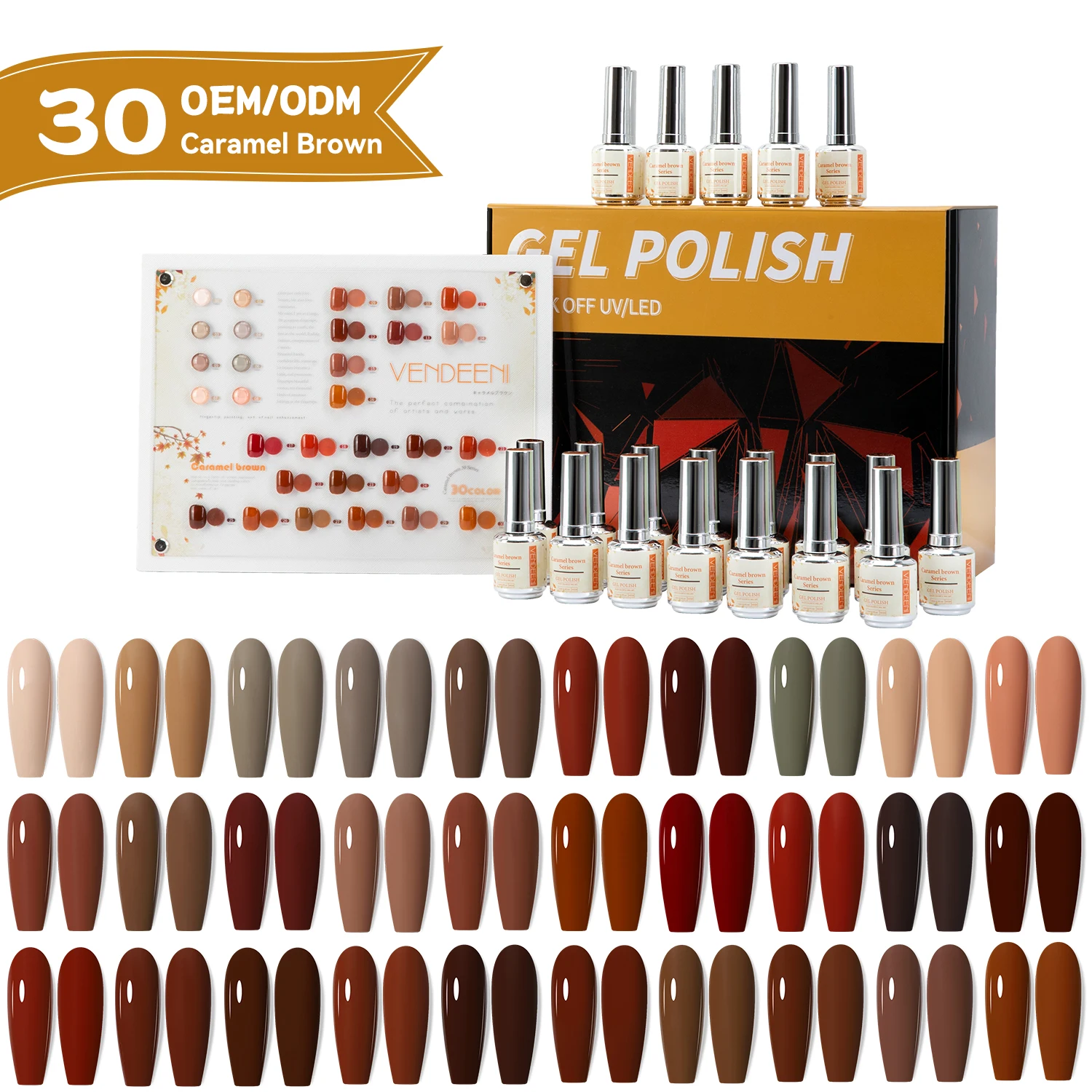 

Vendeeni 30 цветов осень-зима однотонный УФ-гель-лак для ногтей коричневый набор лаков для ногтей 15 мл гель-лак для ногтей индивидуальный логотип CE сертифицированный