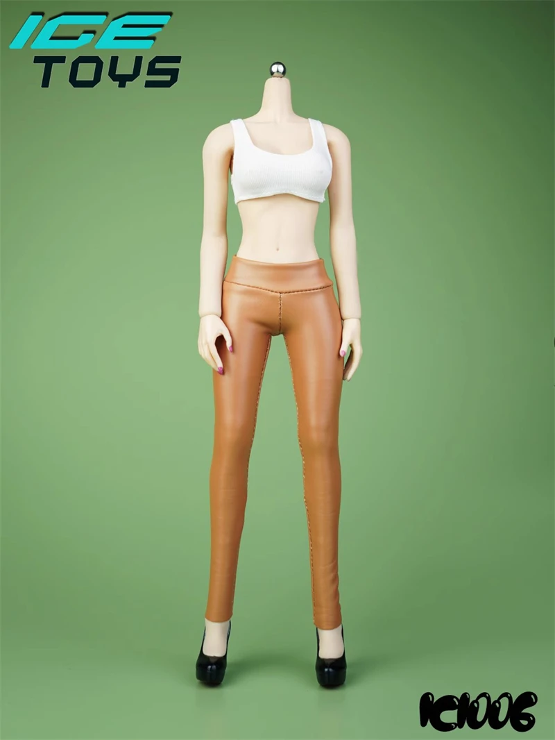 ICE TOYS IC1006 1/6 Scale Woman Elastic Slim Fit High Waisted Leather Pencil Pants Model Fit 12 inch Action Figure Body Dolls