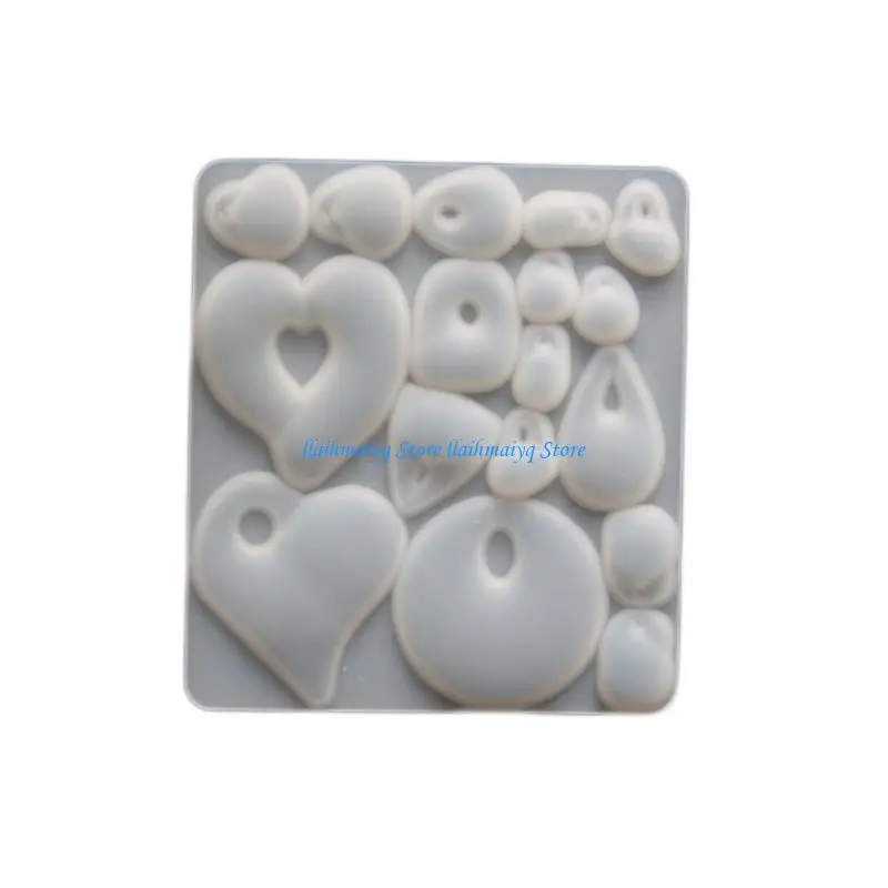 573B Lightweight Silicone Heart Mold Epoxy Resin Necklace Earrings Pendant Mould
