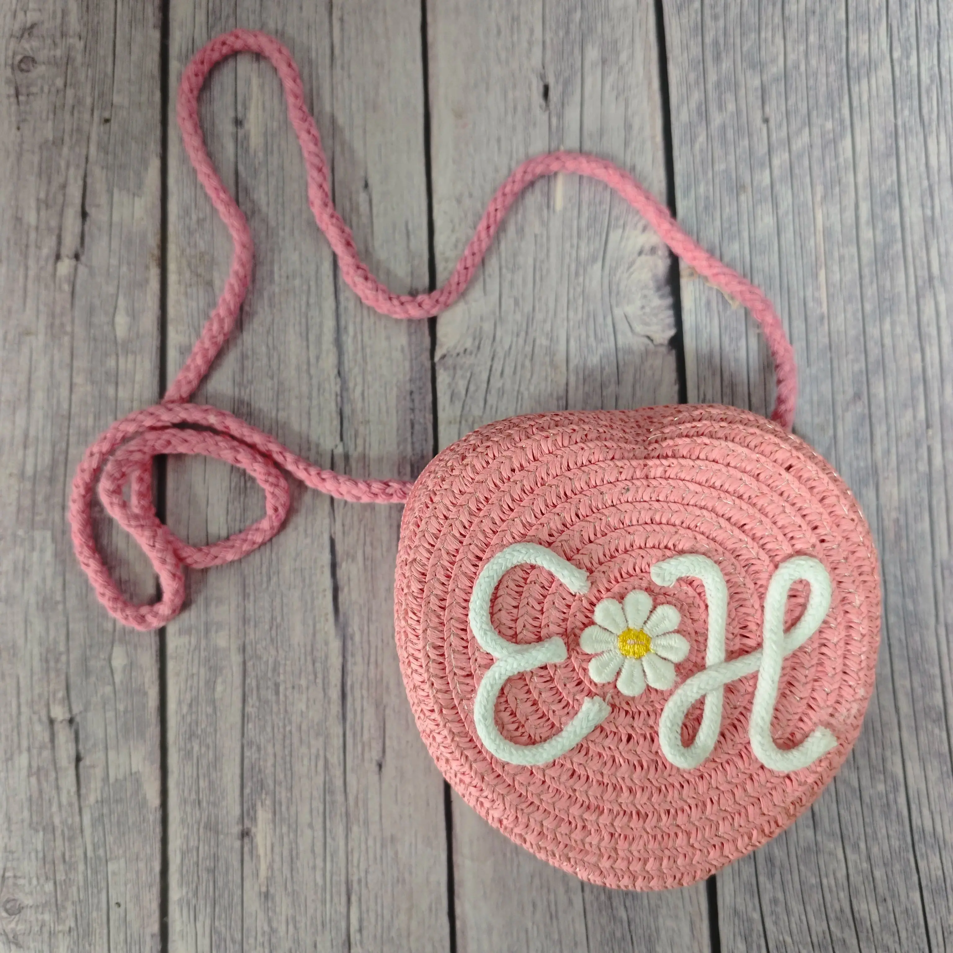 Personalized Travel Fashionable Plum Blossom Straw Bag 2025 New Style Fresh Natural Cute Children's Straw Woven Crossbody Bag