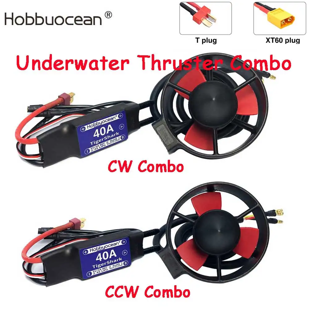 Hobbyocean Podwodny silnik sterowy Combo Brushless Motor 16V 300W z 40A ESC dla RC Bait Tug Boat Nest Ship Submarin ROV Robot