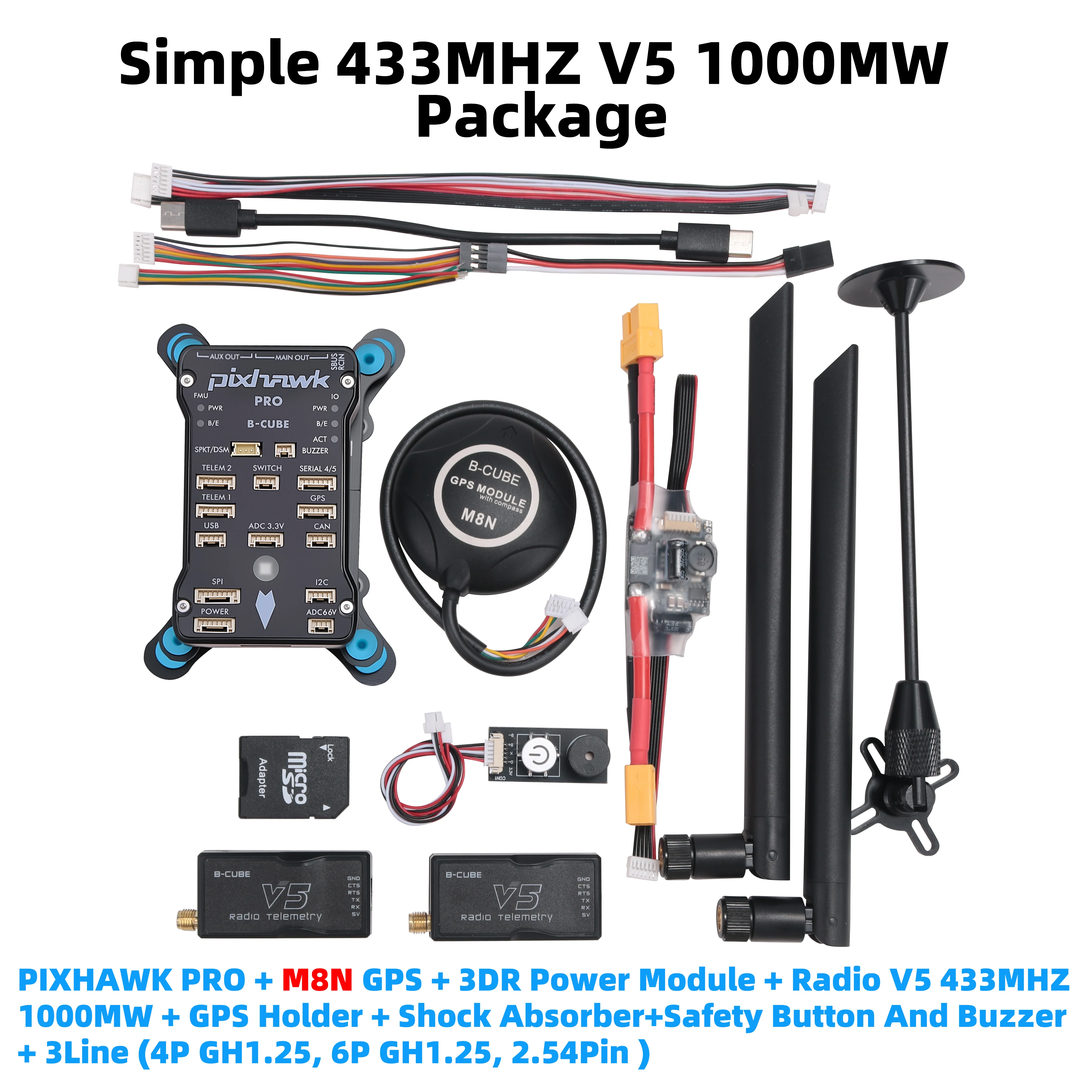 B-CUBE Pixhawk PX4 PRO M8N 32 Bit Flight Controller Autopilot with 4G SD RC Quadcopter Ardupilot ArduPlane ArduRover