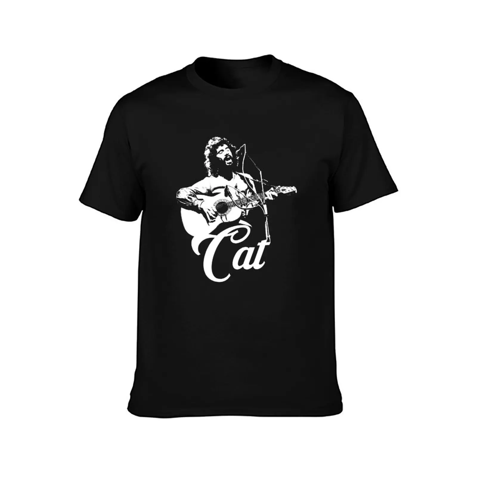 Cat Stevens - White Stencil T-Shirt graphic shirts essential t shirt anime figures customs design your own mens cotton t shirts