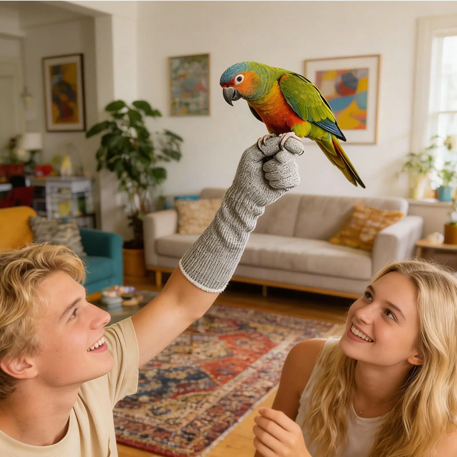 Cat Gloves Bite Proof Scratch Resistant Bite Proof Multipurpose Guard Cat Protection Gloves for Grooming Pet Parrot Bird