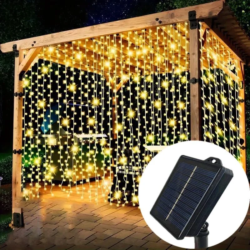 

Solar LED Garland Festoon Fairy Curtain String Light Room Decoration 3M/6M Christmas Wedding Garden Outdoor Decor Holiday Light