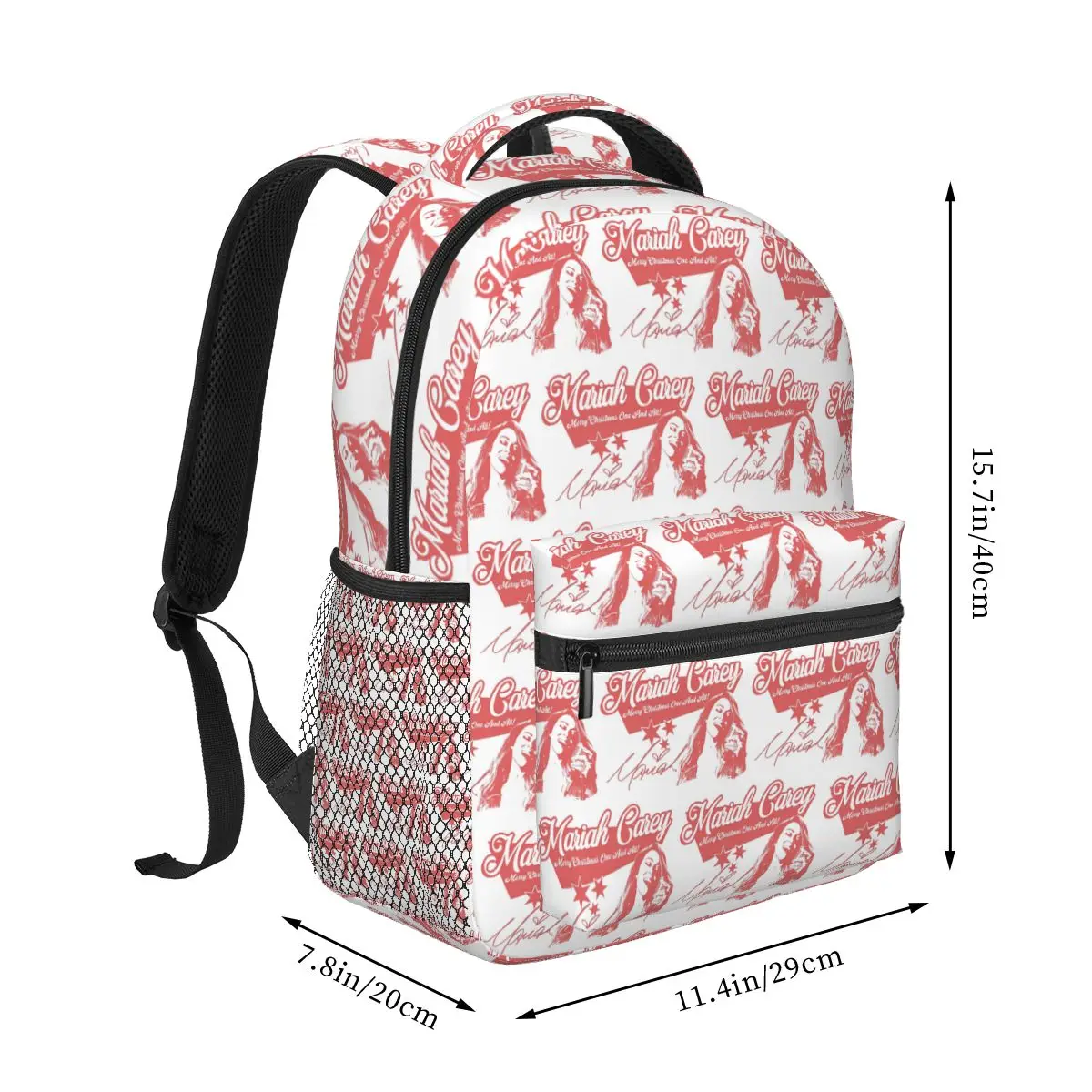 Mariah Carey Official Merry Christmas One And All Tour Stars Backpack School Bag Daypack for Men Women Bookbag Shoulder Bags
