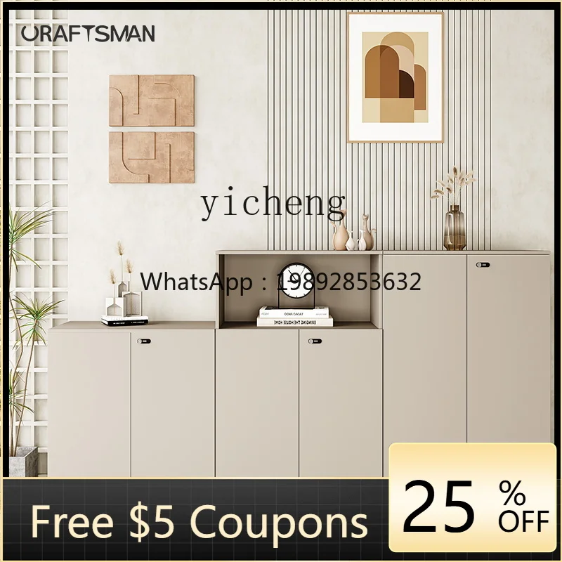

GZ file cabinet, low cabinet, white wooden floor-to-ceiling data cabinet, tea cabinet with password lock
