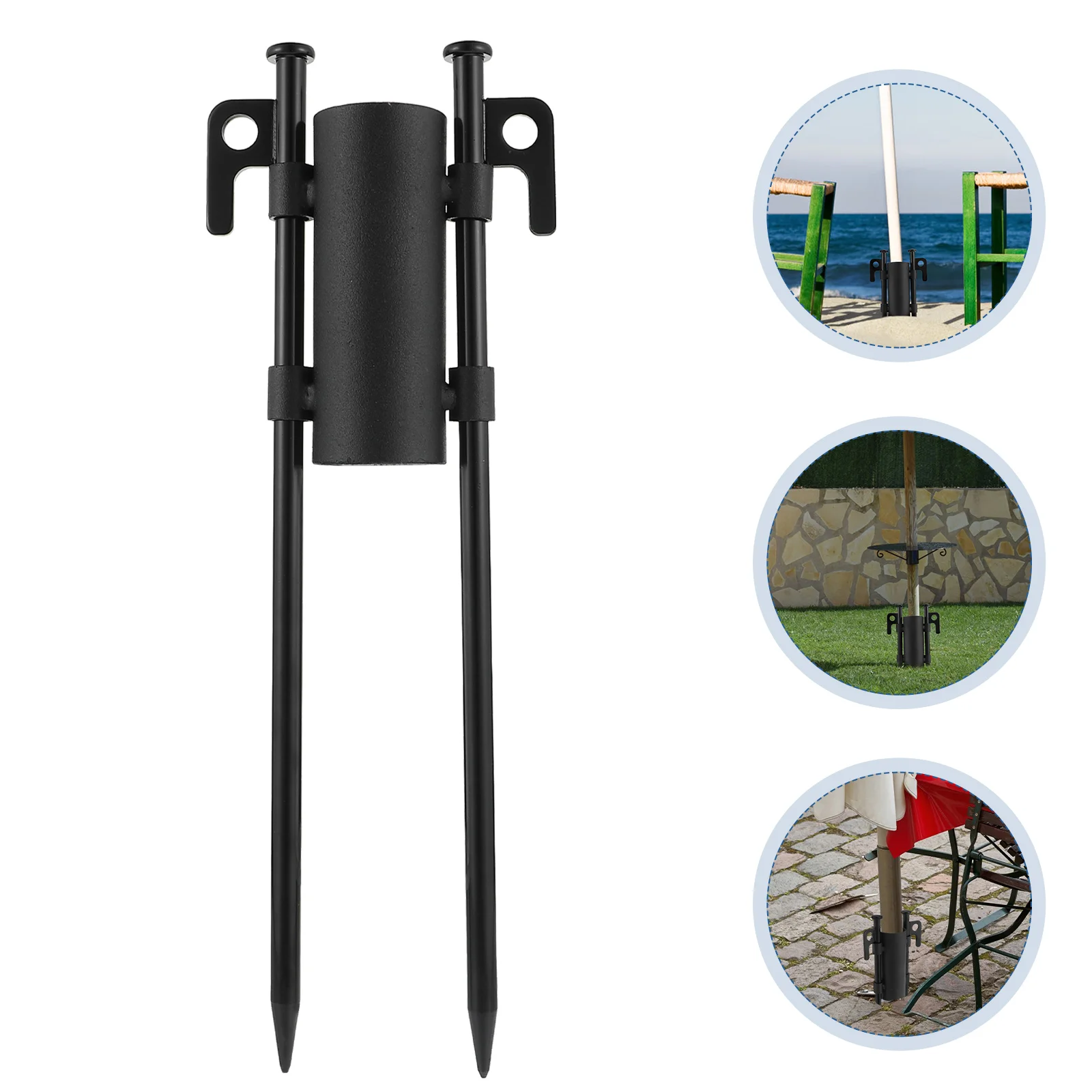 Umbrella Base Bracket Camping Tarp Pole Fixator Outdoor Canopy Stakes Holder Accessories Metal Tent Ground Nail