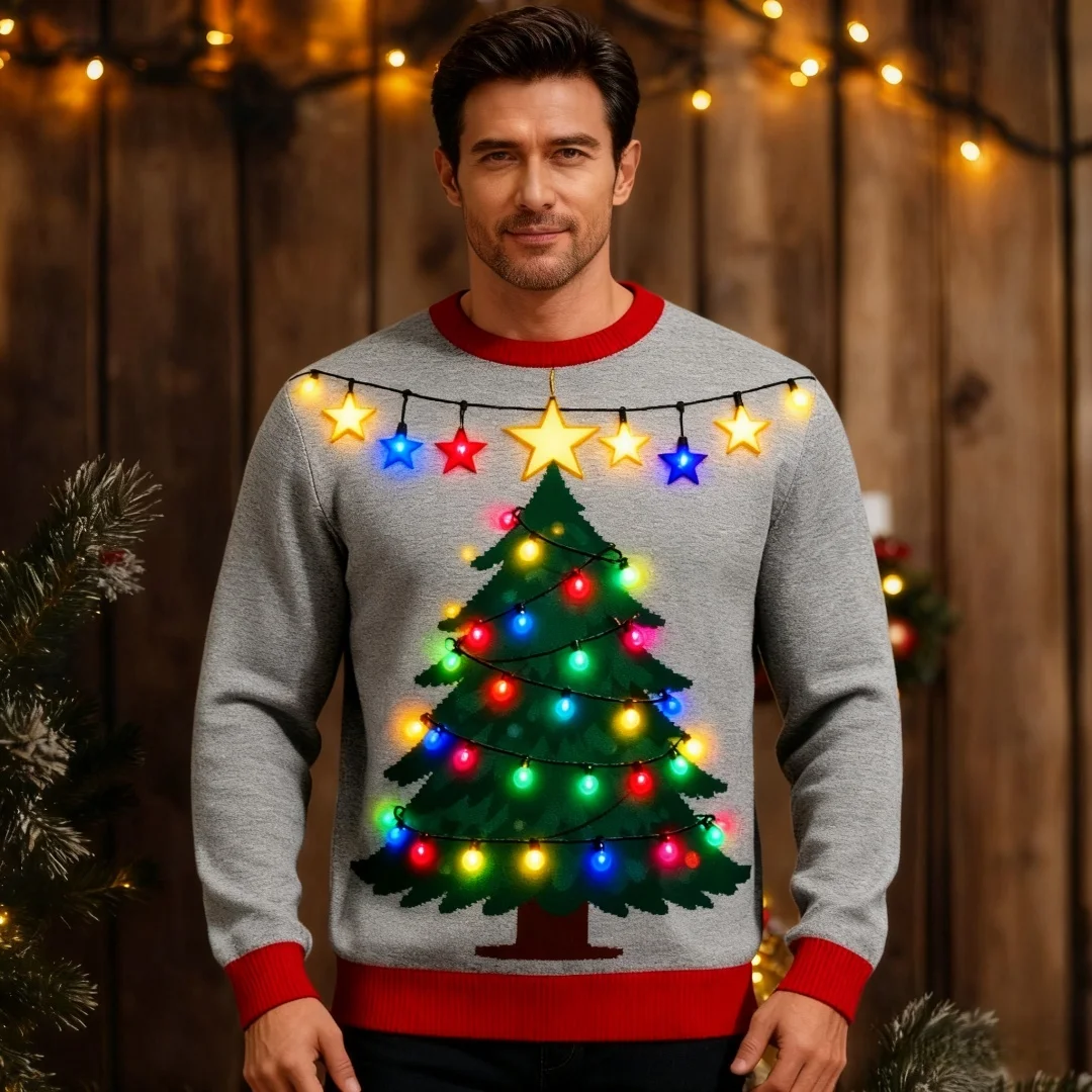 عيد ميلاد سعيد بلوزات الرجال سترة عيد الميلاد القبيحة مضحك موضة البلوزات النسائية القبيحة Sweatershirt عيد الميلاد الرجال الملابس