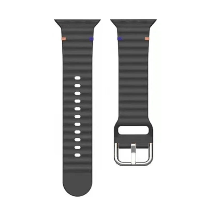 Correa de silicona Original para Appple Watch, pulsera deportiva de 45mm, 44mm, 42mm, 40mm, 41mm para iWatch 9, 8, 7, 6, Se 5, 4, 3, 2, 1