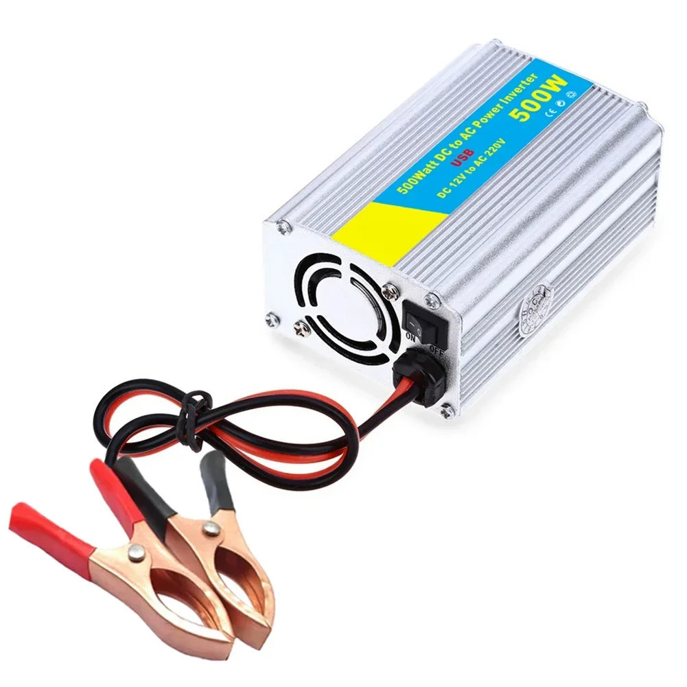 

Car Inverter With 2 Sockets 500W Power Inverters DC 12V To AC 220V Auto Electronics Power Protector Convert Adpter Parts