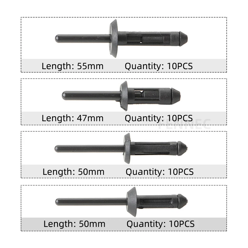 차량용 플라스틱 리벳 건 키트, 나일론 블라인드 리벳, 핸드 리벳, 플라스틱 리벳 건 퀵 세트, 41 개