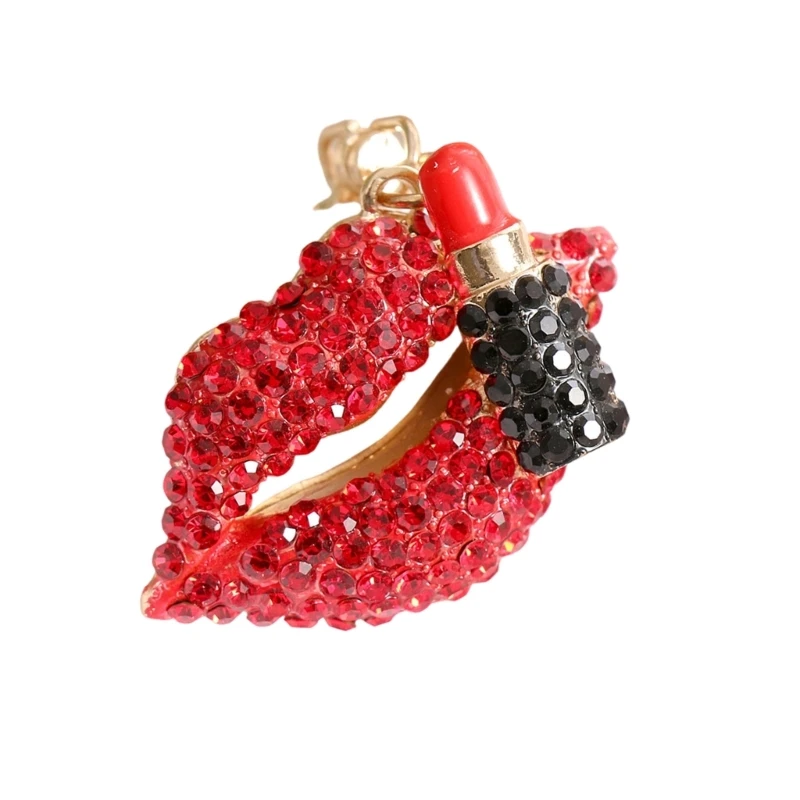 Shining Rhinestones Kiss Chain Versatile Alloy Backpack Charm Unique Decoration For Daily Use Or Present E0BF